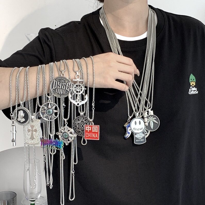 时尚夸张嘻哈风链子中性项链男设计感小众气质男女街头蹦迪hiphop
