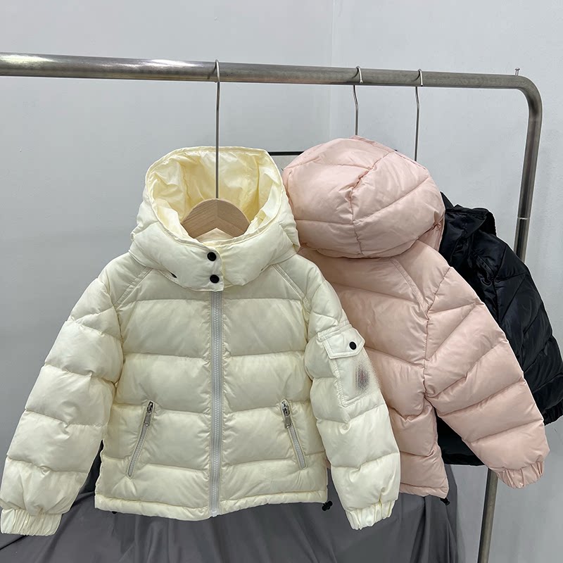 2024冬新款儿童羽绒服男女童连帽可拆款面包服欧美风时尚保暖外套