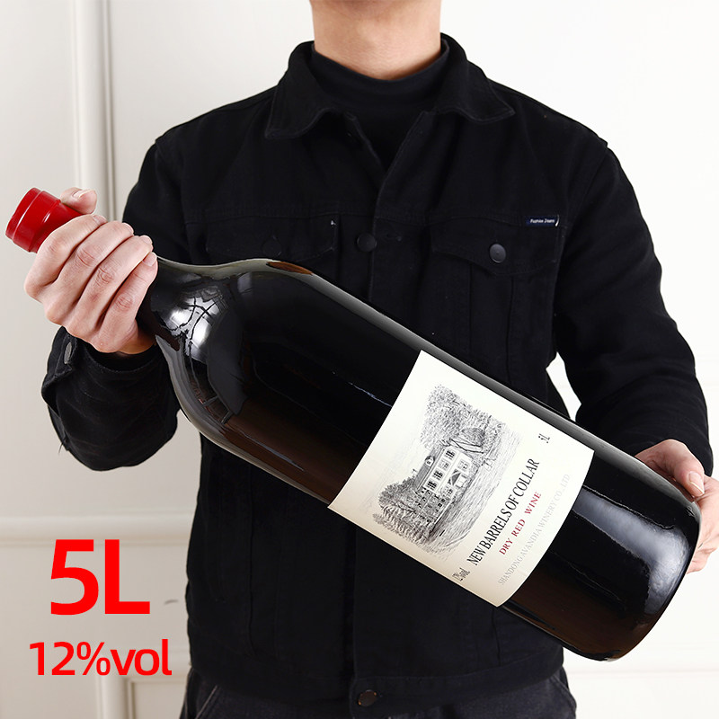 5L装法国原酒进口新桶领干红葡萄酒10斤装大瓶聚餐摆件婚宴红酒