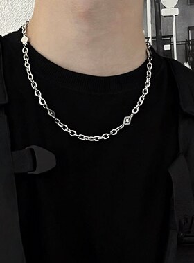 星芒钛钢项链男不掉色菱形简约时尚锁骨链轻奢高级感小众百搭饰品