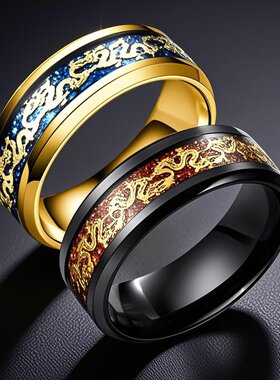 钛钢戒指男士不掉色ins风小众高级感不锈钢指环时尚手饰潮流款