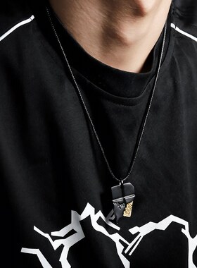 饼干项链男不规则高级感百搭个性嘻哈设计新款配饰女小众简约饰品