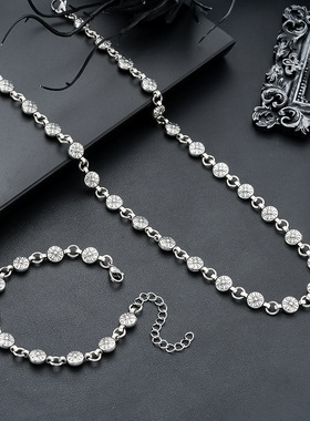 十字架手链男复古痞帅童军花十字花球项链女潮满花配件饰品