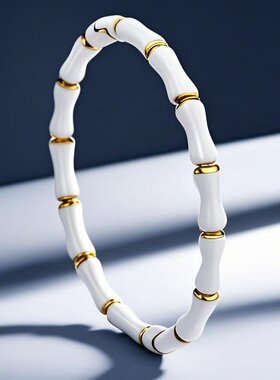 时尚不锈钢竹节卡扣手镯女个性欧美风滴胶百搭潮流手饰新款