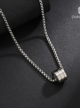 钛钢嘻哈欧美项链男潮牌百搭简约卫衣链子毛衣链小众时尚配饰潮流