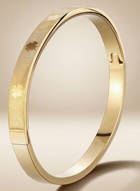 新款钛钢手镯创意简约心跳图案卡扣情侣不锈钢手环时尚饰品