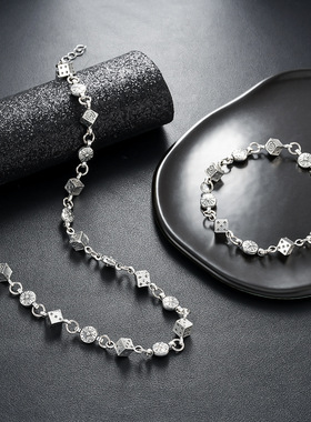 克罗伈手链男复古骰子童军花十字花球项链女潮满花配件饰品