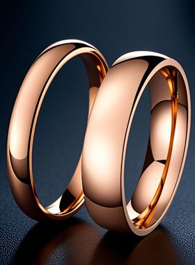 不锈钢戒指情侣对戒一对情人礼物不掉色ins小众设计钛钢饰品