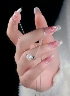 珍珠圆珠项链女潮网红简约轻奢配饰气质感超仙百搭甜美吊坠锁骨链