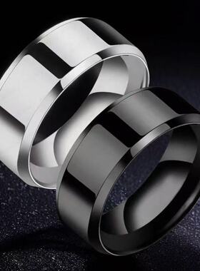 不锈钢戒指不掉色ins风男士钛钢指环小众设计轻奢男潮不褪色素圈