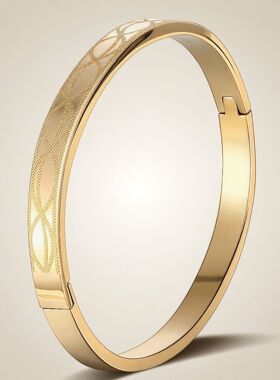 新款钛钢手镯创意简约心跳图案卡扣情侣手环不锈钢时尚饰品