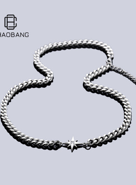 八芒星项链男简约百搭钛钢古巴链女不掉色轻奢嘻哈配饰热销饰品