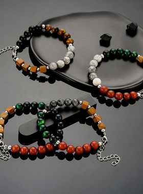 天然檀木串珠男时简约复古设计感手链女小众高级感百搭手串手饰品