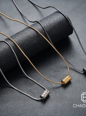 钛钢项链男高级感百搭蛇骨链设计项链女个性小众编织立体感配饰