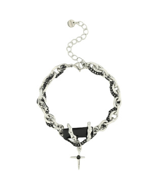 黑钻星体缠绕手链男款冷淡ins简约帅气钛钢百搭高级简约