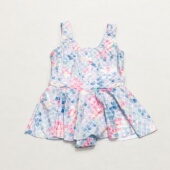 666外单 儿童连体泳衣女童裙摆闪闪烫银美人鱼防晒海边温泉游泳衣