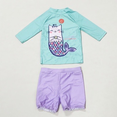 女童分体长袖防晒泳衣