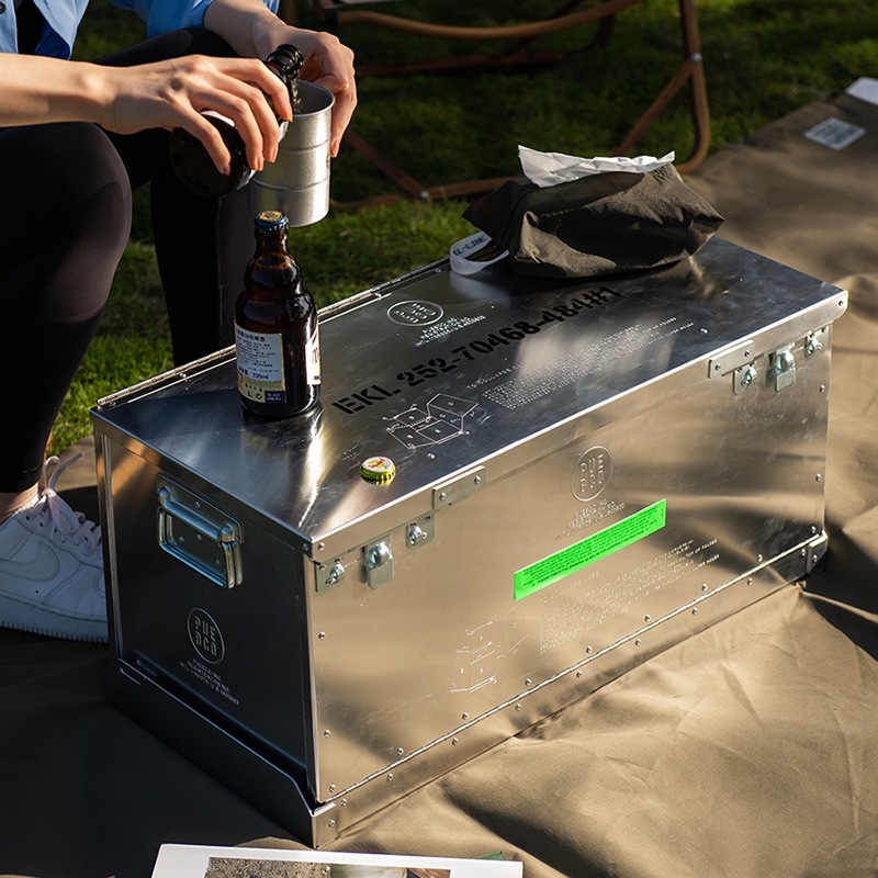 日本PUEBCO折叠式复古金属收纳箱