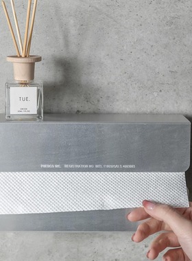 新品 日本PUEBCO 免打孔金属铝制长方形纸巾盒大号可挂擦手抽纸盒