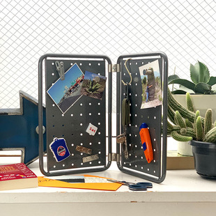 日本dulton桌面装 饰隔断屏风金属洞洞板耳机收纳架置物架书桌