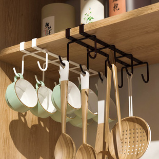 厨柜下挂置物架放菜板锅铲抹布挂钩厨房勺子铲子收纳架吊柜下挂架