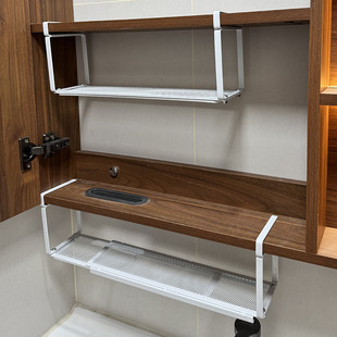 卫生间洗漱台窄款收纳洗手盆镜柜面角落缝隙化妆品下挂分层置物架