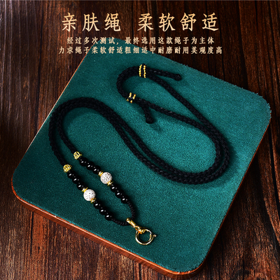 藏式手搓棉绳挂脖项链纯手工编织吊坠绳玉坠配绳唐卡佛牌绳快拆扣