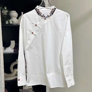 小雪家【暗香】轻国风小立领雅致气质款斜襟刺绣小众设计上衣衬衫