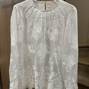 小雪家 小众设计圆领斜盘扣刺绣日常休闲百搭洋气上衣长袖衬衫