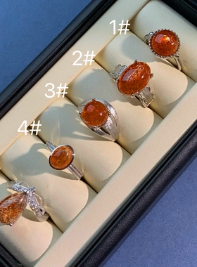 琨瑜直营 晶莹自绝尘 天然金太阳金草莓晶戒指s925银