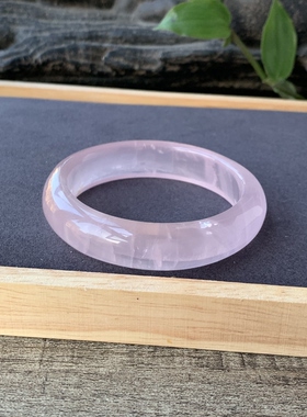 云般纹理 亏清 59mm 天然莫桑比克粉晶手镯樱花粉芙蓉粉晶 60.7g