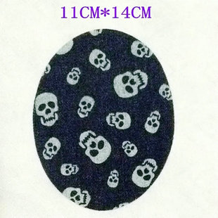 服装配件牛仔布印花肘袖贴 裤子补洞 背面有胶补丁 熨烫型14*11CM