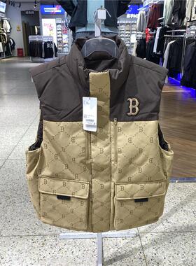 球星2025新款拼接老花保暖立领男女情侣运动休闲羽绒马甲ADVG