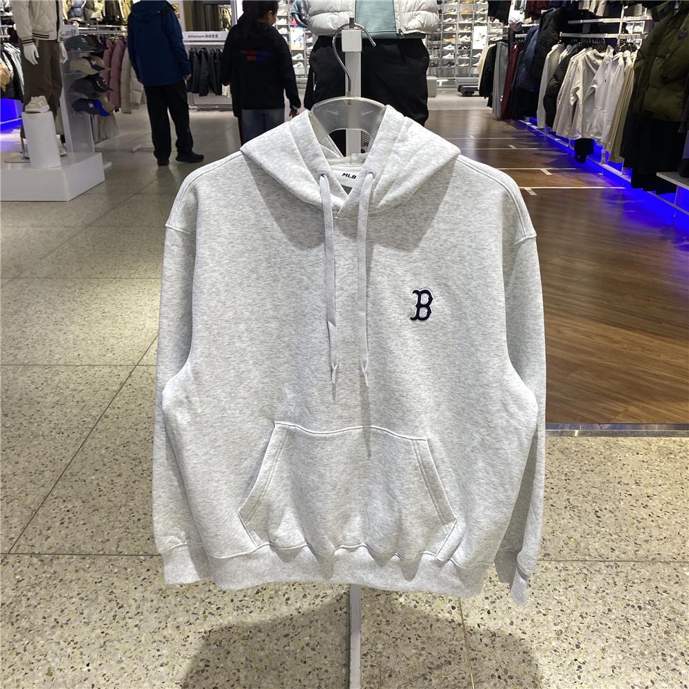 球星25新款情侣卫衣男女NY大标印花加绒连帽运动套头衫3AHDB0756