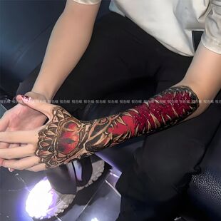 霸气sasioverlxrd阿克斯花臂 彩色纹身贴高级个性遮疤爆款ins贴纸