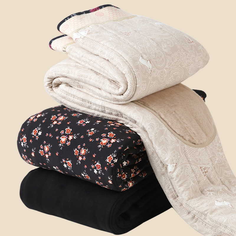 棉裤女冬季哈尔滨加厚高腰保暖裤护腰护膝防风花棉裤特厚大码东北