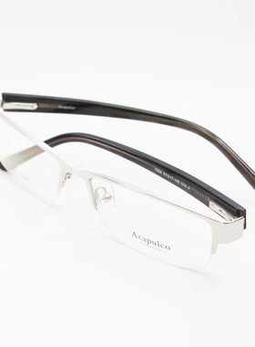 Acapulco 眼镜男半框大号大尺寸弹簧镜腿7928男士近视镜眼镜