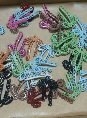 2个装吊孔蕾丝边合金蝴蝶结A291