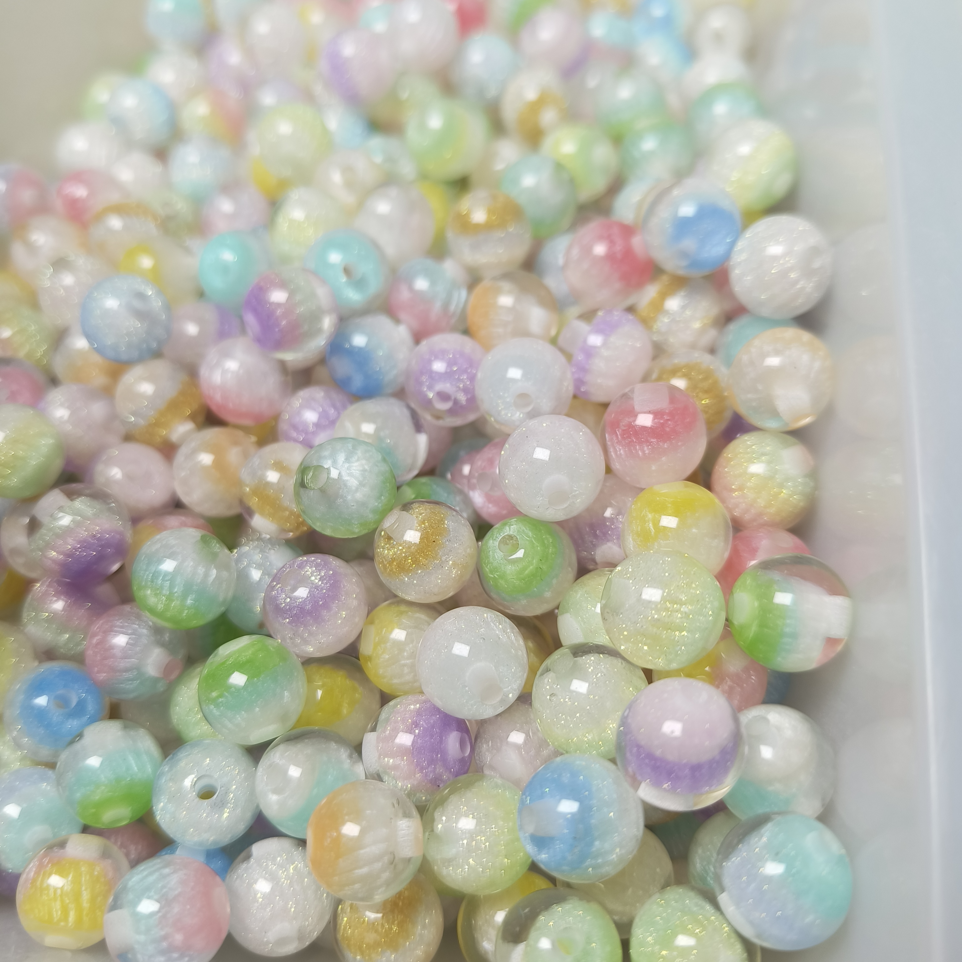 （9.9元包邮）78-019卡12浅色油画珠5颗不满9.9随机发