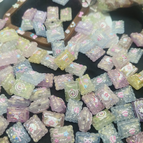 （15元包邮）10个夜光双面浮雕花边枕头珠A0938