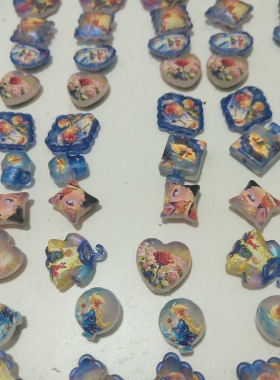 （15元包邮）10个夜光磨砂小王子双面浮雕蓝色