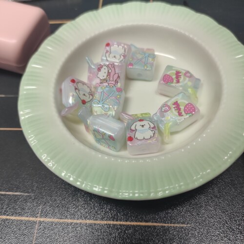 （15元包邮）10个流光云锦蝴蝶结牛奶盒双面浮雕88-021