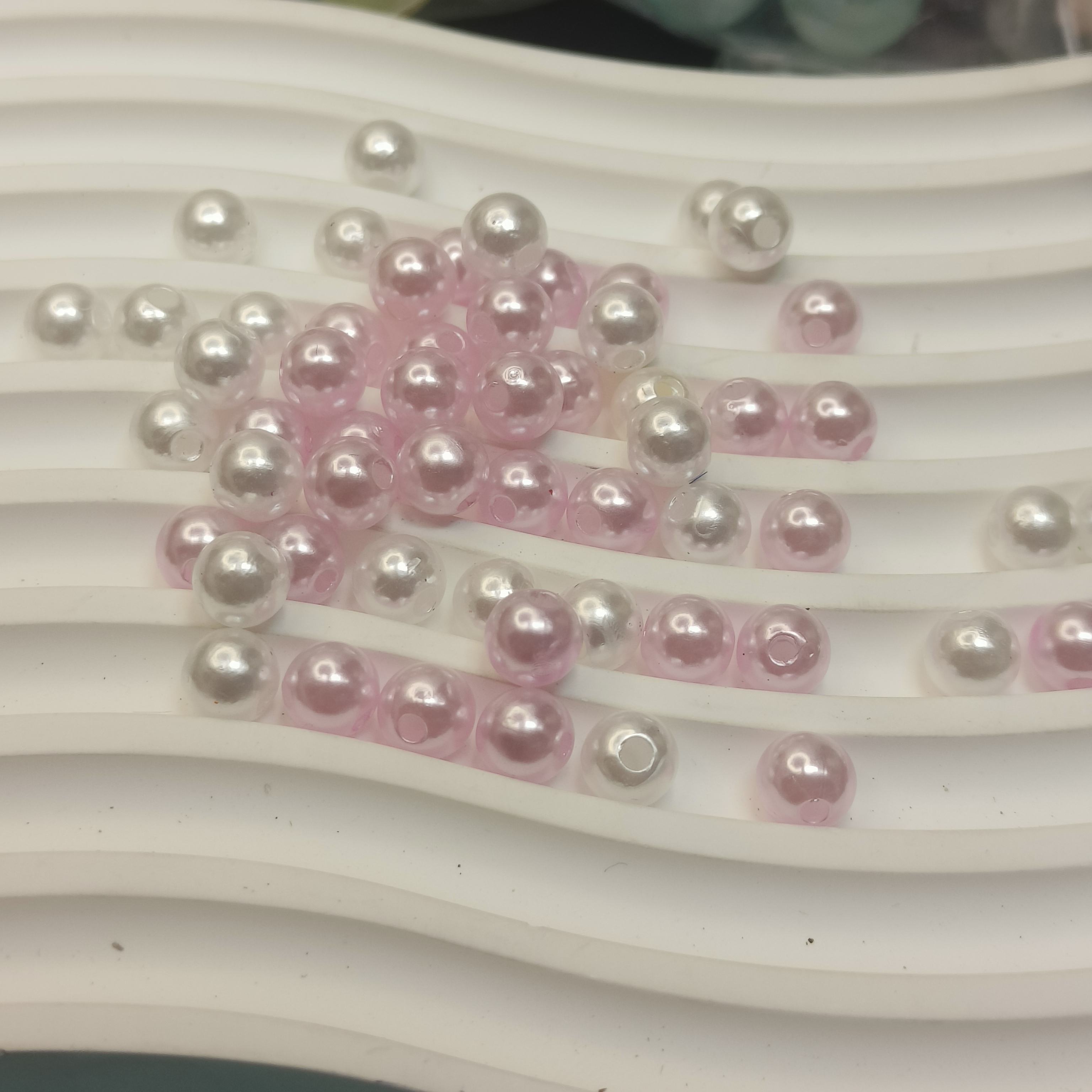 （9.9元包邮）82-009卡8仿珍珠50g粉白混