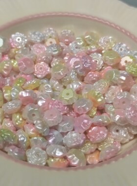 26g约200个卡8中孔梦话城堡双色渐变玫瑰花保中孔不保数量66-016