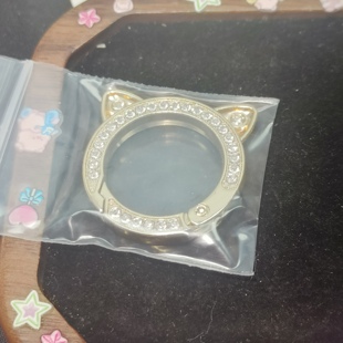 一个带钻金色猫猫头弹簧扣A431 包邮 15元