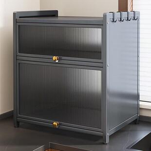 厨房调料品置物架多功能台面带盖防尘调料收纳柜子置物柜家用