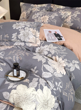 加厚纯棉全棉磨毛四件套180x200x220x230x248x250被套被罩三件套