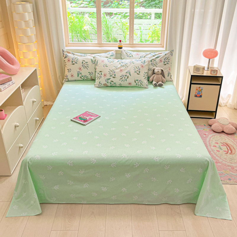 100全棉纯棉床单件单人双人春秋款夏季被单枕套三件套可定制尺寸