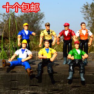 3.75寸可动人偶 1:18兵人 平民 猎人 工人 摩托车手飞行员工程师