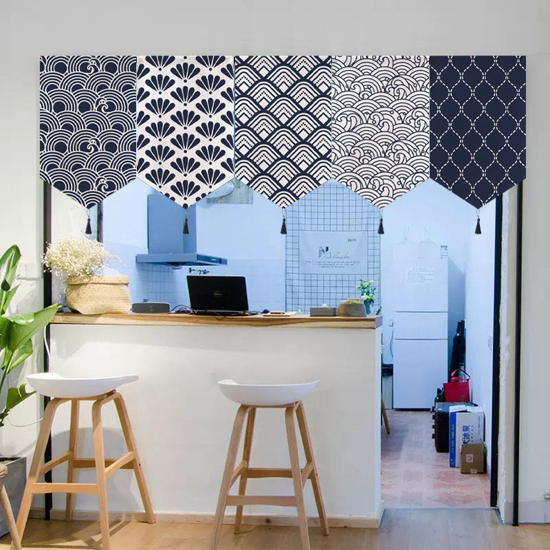 日式短帘隔断半帘三角旗帘门头帘